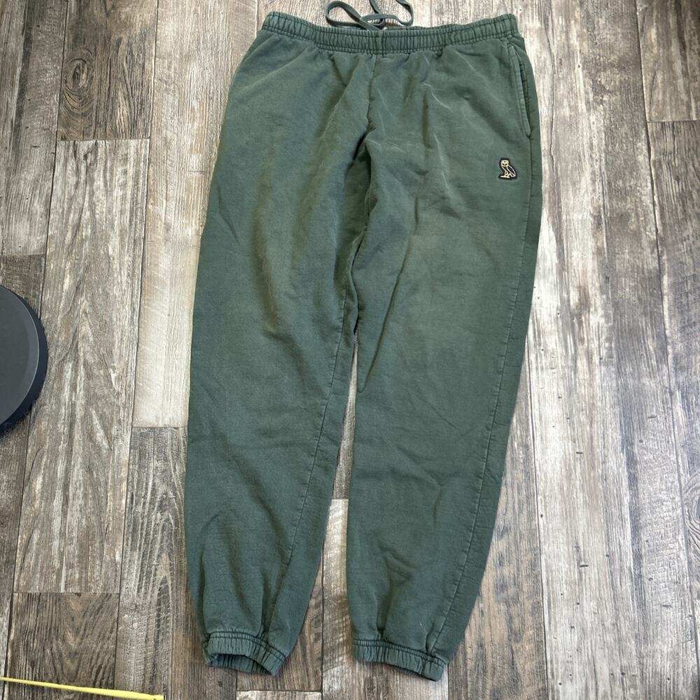 OVO Octobers Very Own Green Olive Jogger Sweatpants Size L Made in Canada Drake